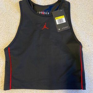 NWT Nike Jordan Essential Crop Tank Top Black / Red